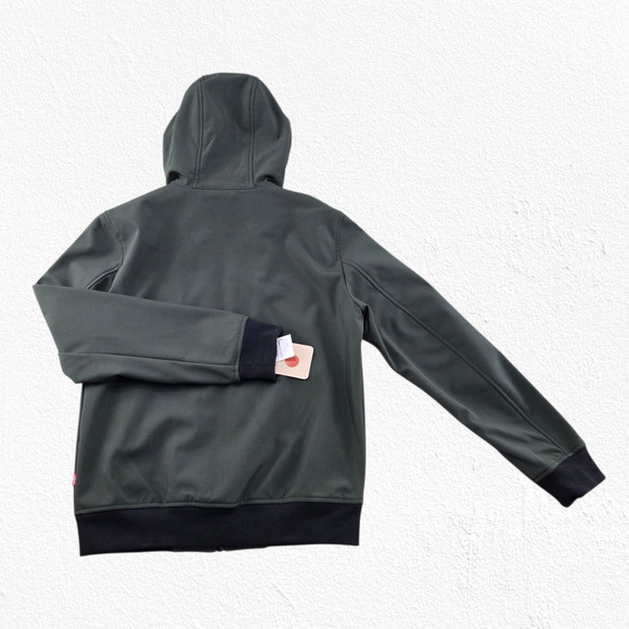 Levi’s Olive Green Softshell Bomber Jacket Hooded Zip Up Jacket Size Small NWT - Picture 13 of 13